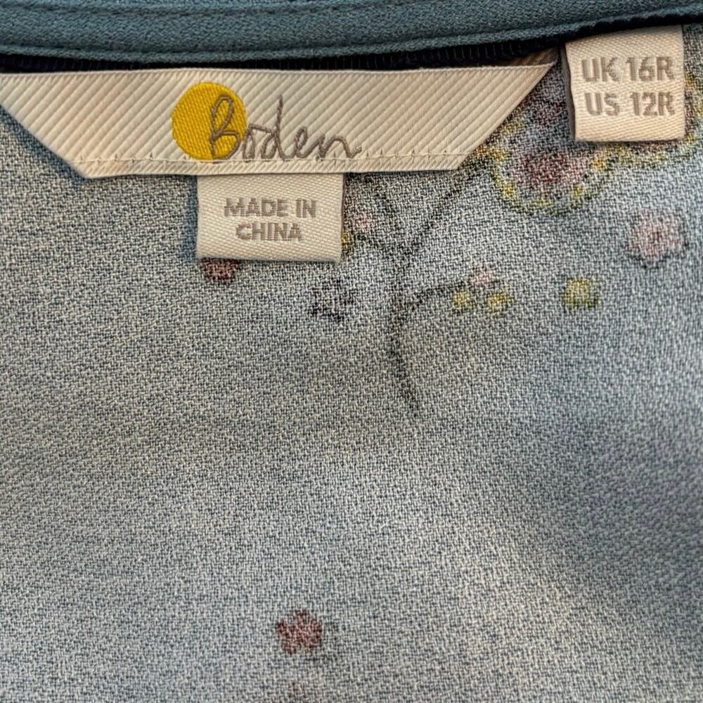 Boden Size 12 Eliza Draped Floral Babydoll Dress Heritage Blue - Picture 5 of 7